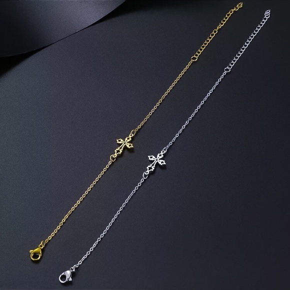 🔵𝟲𝟱%𝗢𝗙𝗙 𝗯𝘂𝗻𝗱𝗹𝗲𝘀 𝟯+🔵 NEW Filigree Cross Stainless Steel Bracelet - Picture 6 of 9